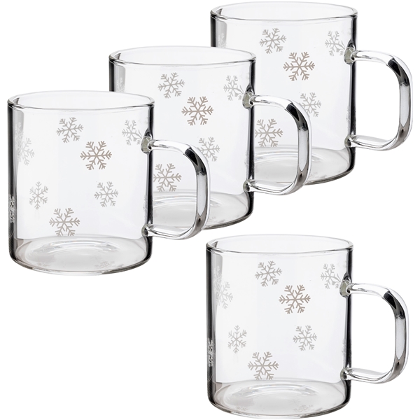 Isa Glasmugg med snöstjärnor 4-pack