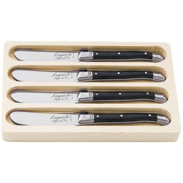 Smörkniv Laguiole Black 4-pack