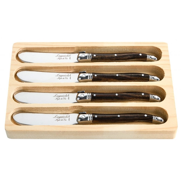 Smörkniv Laguiole Dark Wood 4-pack