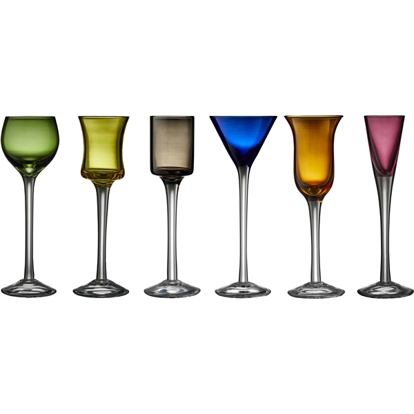 Snapsglas 6-pack Mixade färger
