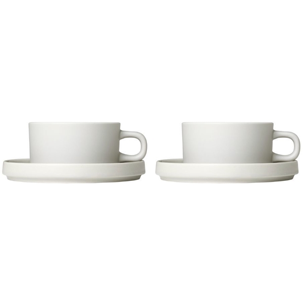 Pilar Tekoppar med fat 2-pack