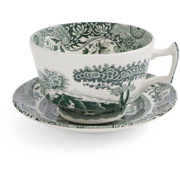 Heritage Green Italian Kaffekopp med fat