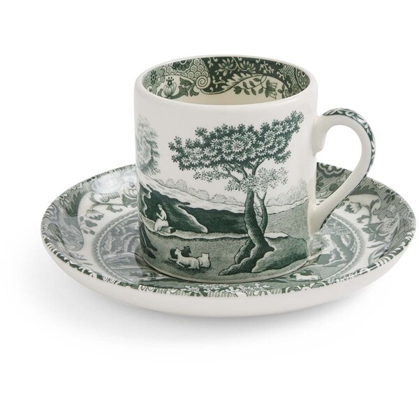 Heritage Green Italian Espressokopp med fat